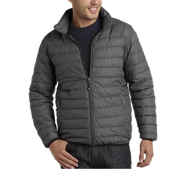 Joseph Abboud Gray Down-Filled Jacket Lightweight Travel Puffer Size 2XL - Picture 1 of 11